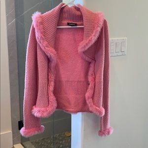 Pink fur sweater